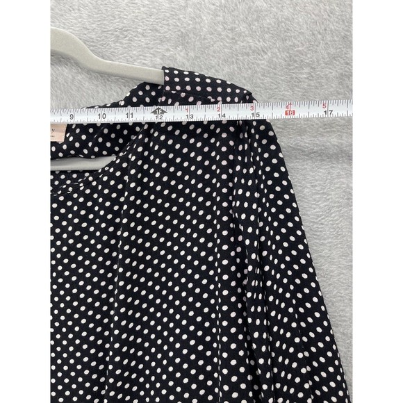 Philosophy Women's Blouse Black Polka Dot Long Sleeve Pull Over Size Medium - Picture 8 of 11